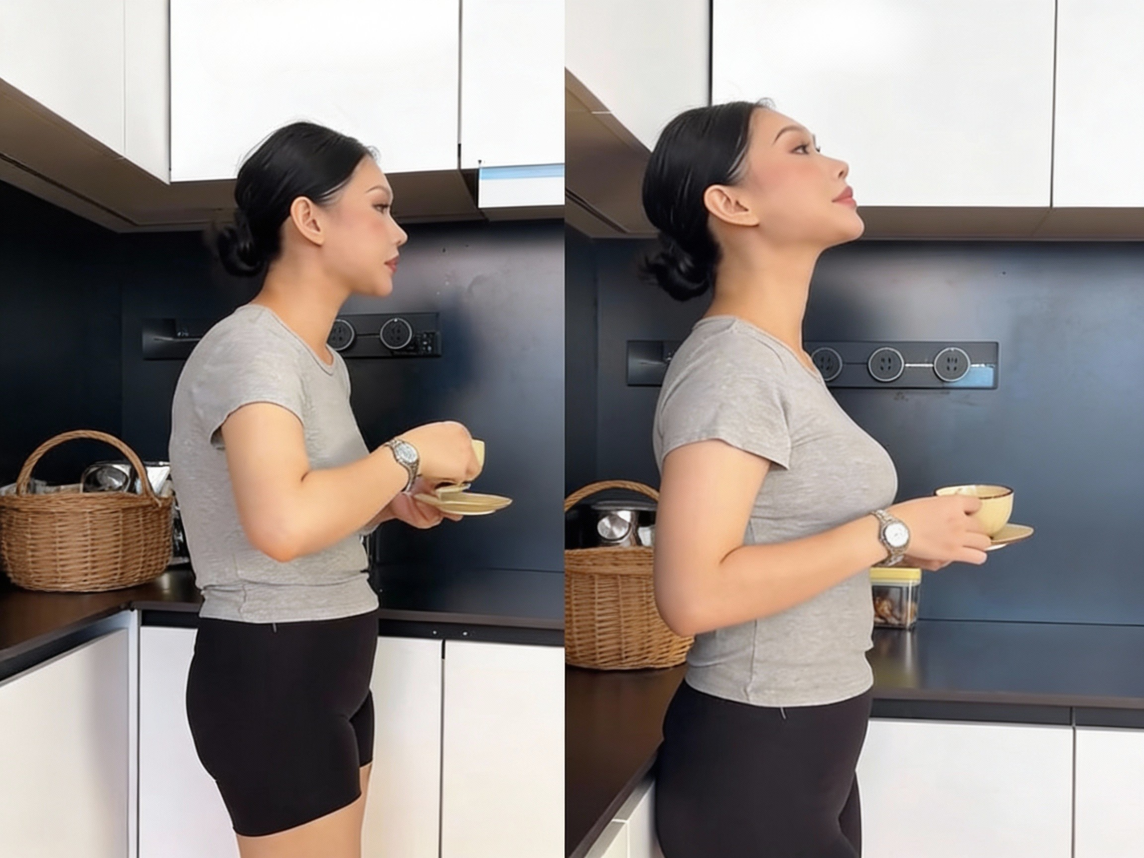 Before and after posture comparison